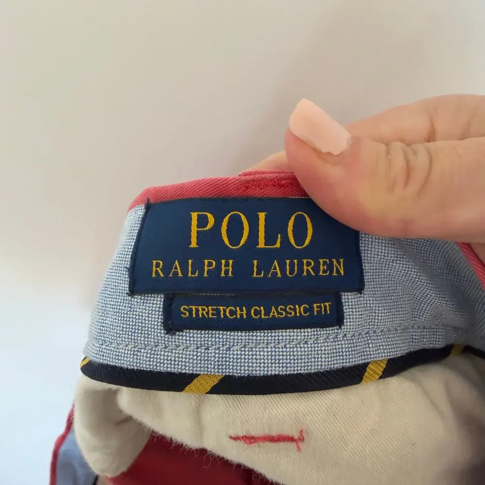 Polo Ralph Lauren Pink Pickle Ball Cricket Stretch Classic Fit Chino Shorts 42